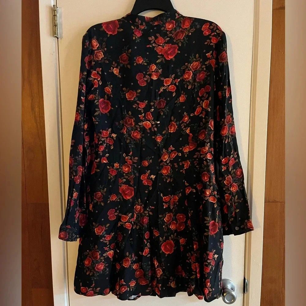 The Kooples Rose Floral Pleated Dress Skull And Crossbones Buttondown Dress - Picture 3 of 7